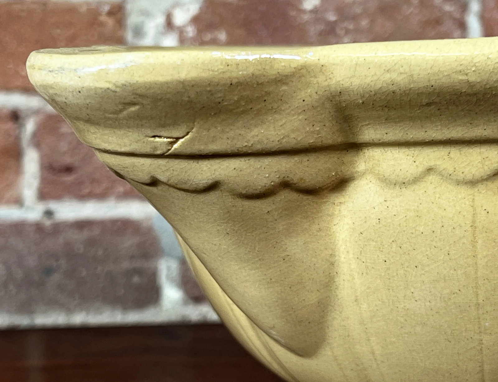 Antique 19th C. Americana Yellowware Mixing / Batter Bowl - 4