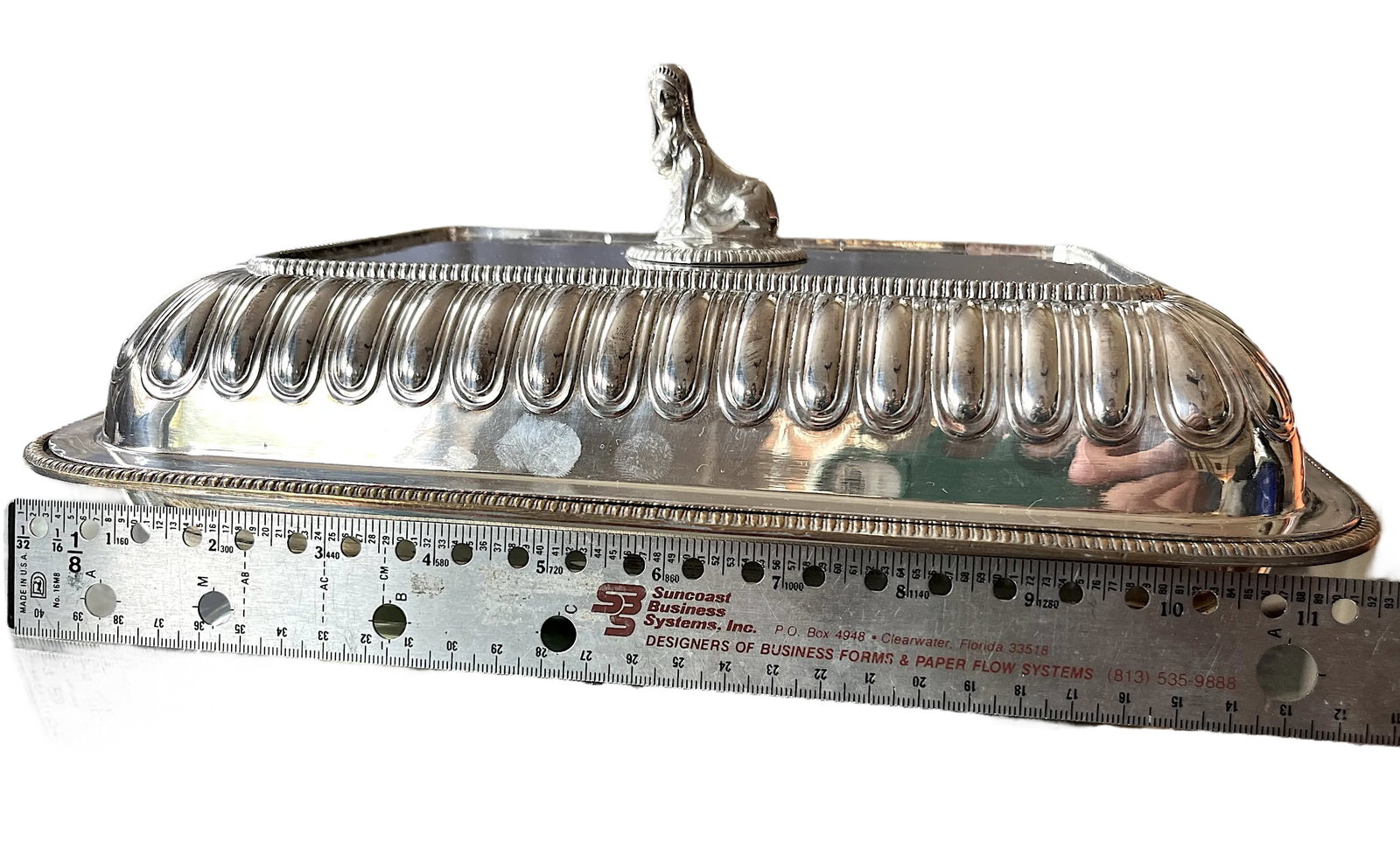 Antique Egyptian Revival Hotel Silver Mappin & Webb Covered Entree Vegetable Dish - 10