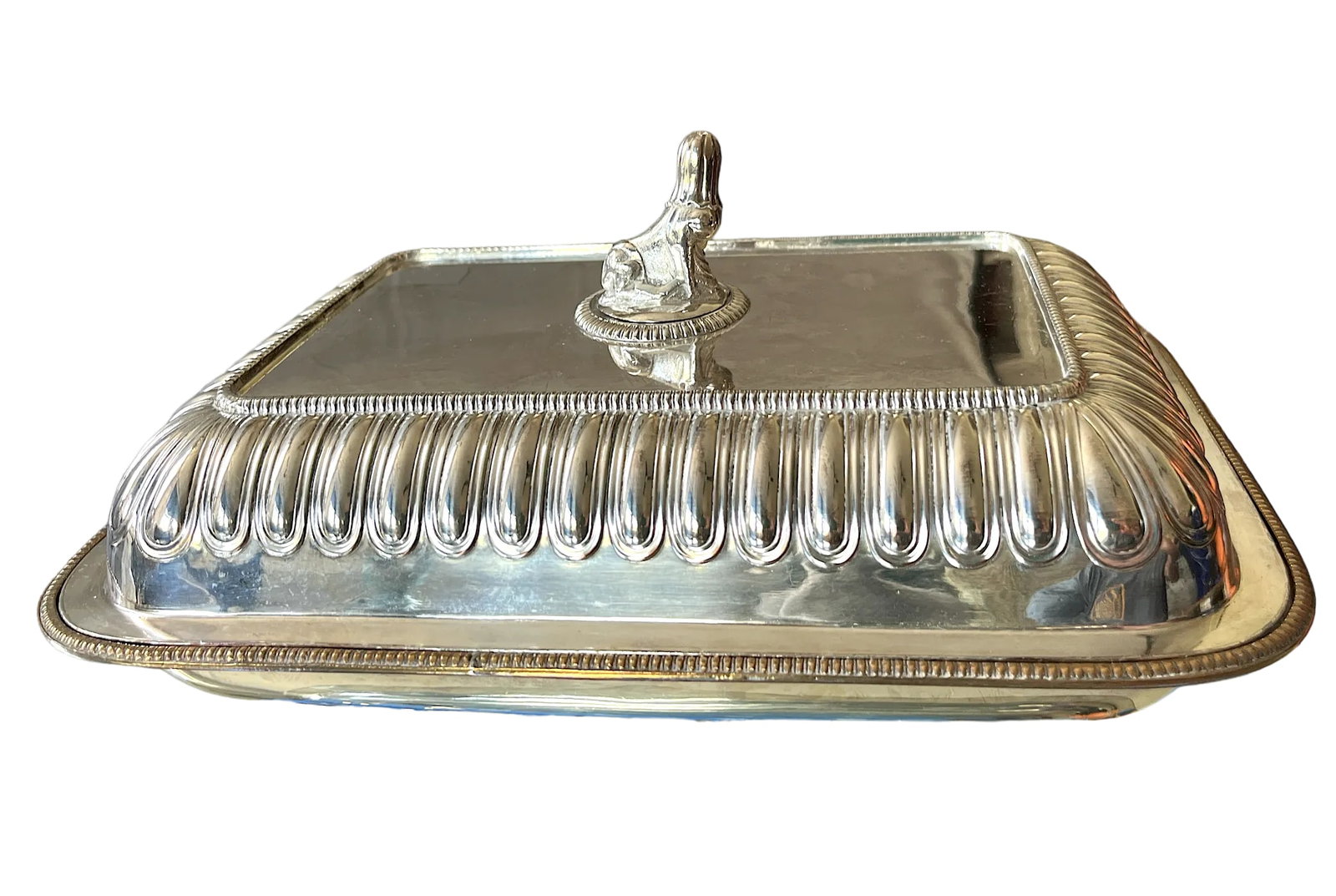 Antique Egyptian Revival Hotel Silver Mappin & Webb Covered Entree Vegetable Dish - 3