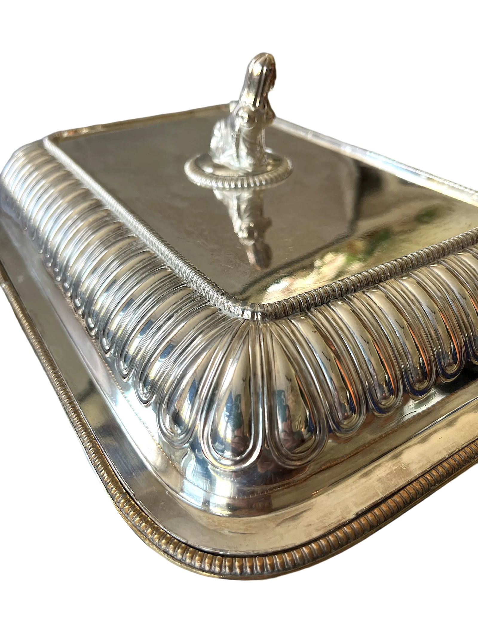 Antique Egyptian Revival Hotel Silver Mappin & Webb Covered Entree Vegetable Dish - 4