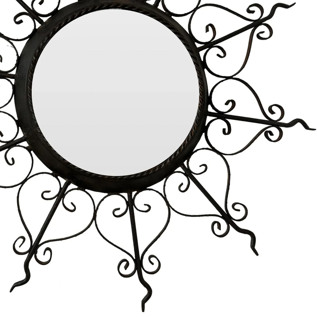 1990s Round Metal Decorative Mirror - 3