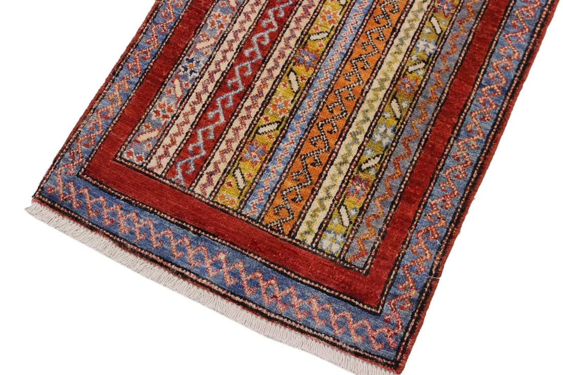 1990s Shabby Chic Vintage Tribal Khurgeen Steffen Rust Wool Rug - 1'11'' * 2'11'' - 2