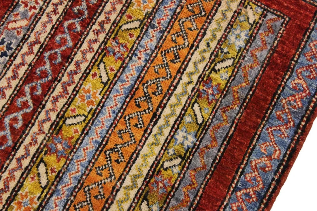 1990s Shabby Chic Vintage Tribal Khurgeen Steffen Rust Wool Rug - 1'11'' * 2'11'' - 5