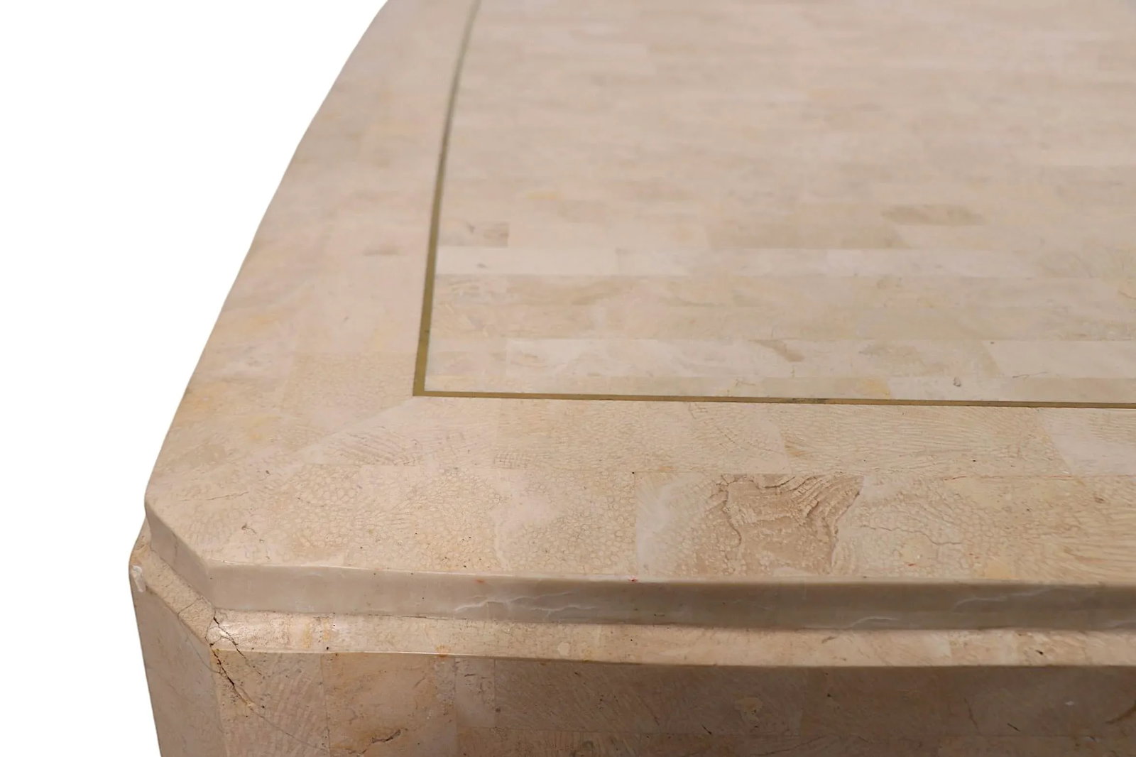 Tessellated Stone and Brass Coffee Table by Maitland Smith C. 1984 - 6