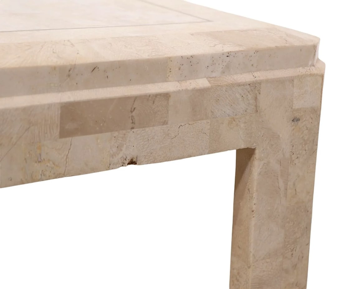 Tessellated Stone and Brass Coffee Table by Maitland Smith C. 1984 - 7
