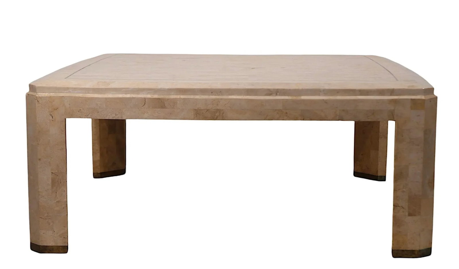 Tessellated Stone and Brass Coffee Table by Maitland Smith C. 1984 - 8