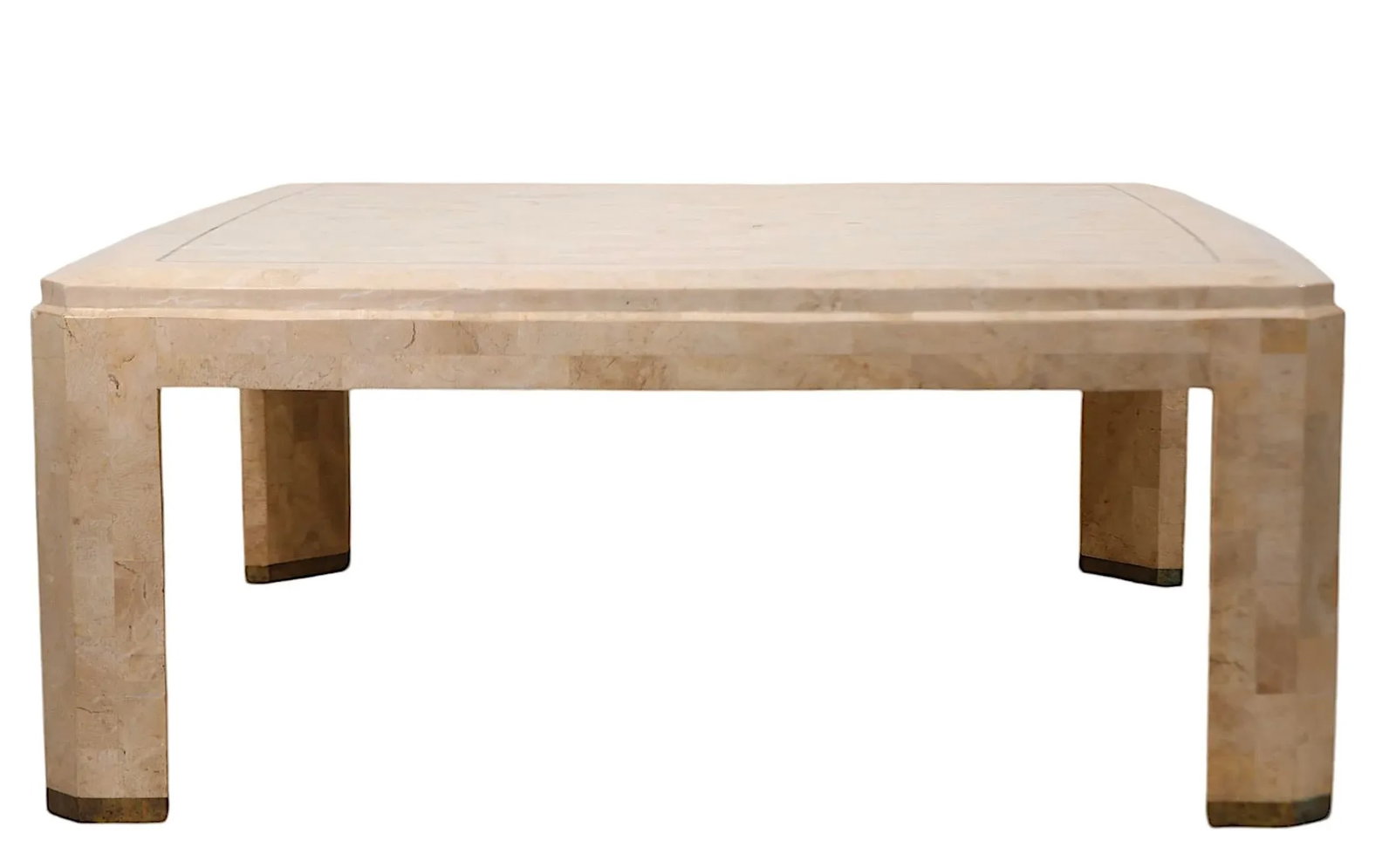 Tessellated Stone and Brass Coffee Table by Maitland Smith C. 1984 - 9