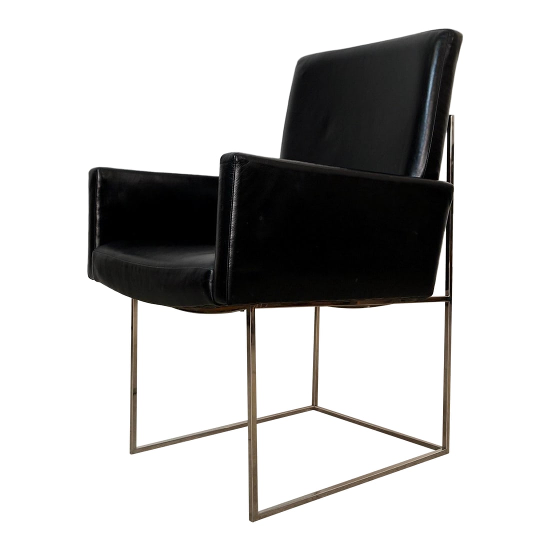 Milo Baughman for Thayer Coggin Black Leather Armchair: Milo Baughman arm chair for sale. Designed by Milo Baughman for Thayer Coggin in 1971, and is an iconic classic. It's the No. 1187-111 chair in black leather. This is an original, and has the tag unde