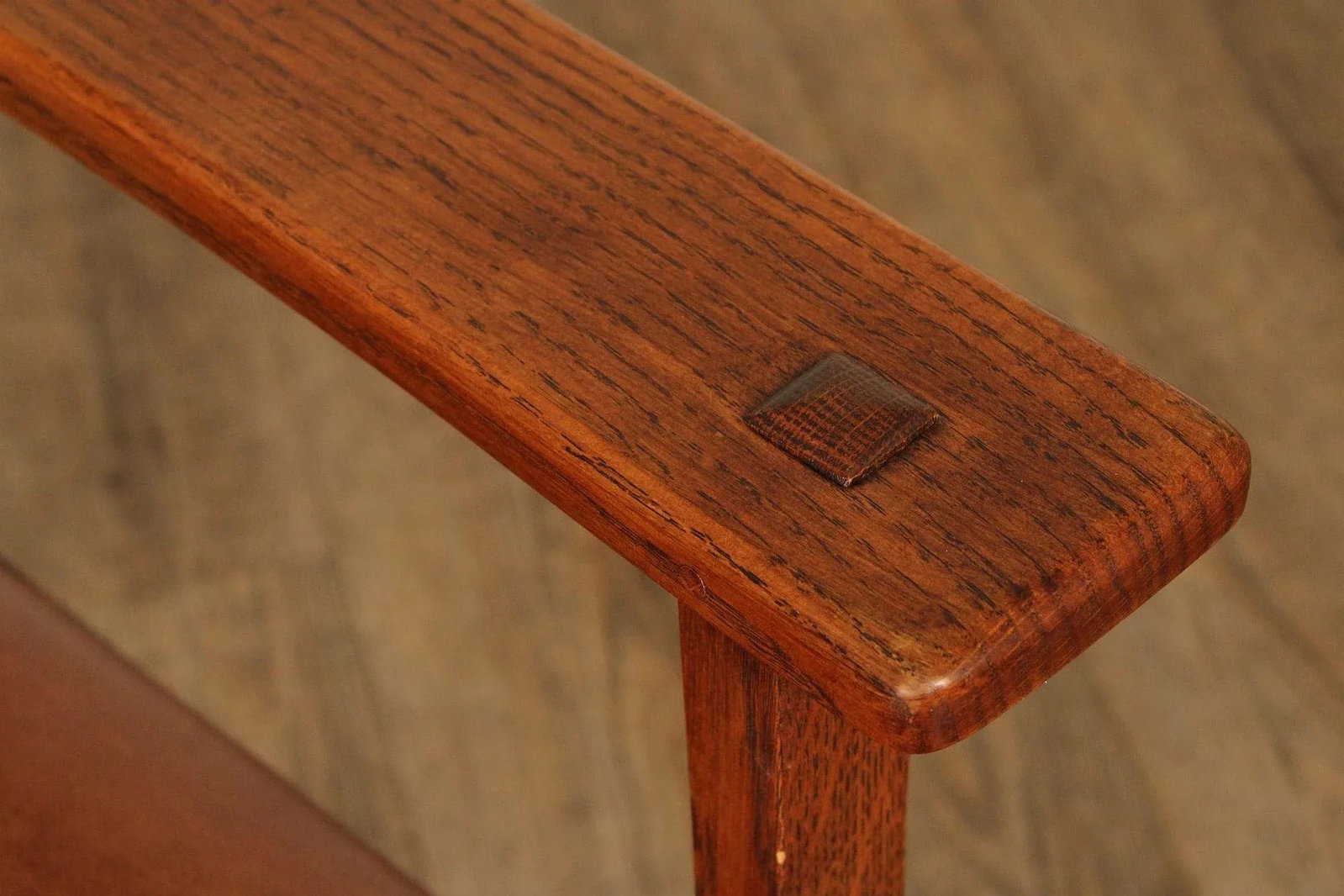 Stickley Mission Collection Oak and Leather Cottage Armchair - 5