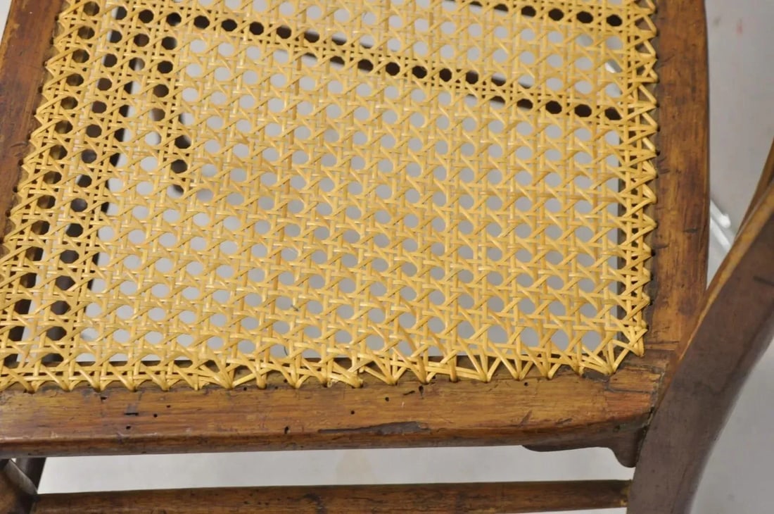 Mid 19th Century Antique Italian Biedermeier Arts & Crafts Walnut Bowtie Chiavari Side Chair Pair - 11
