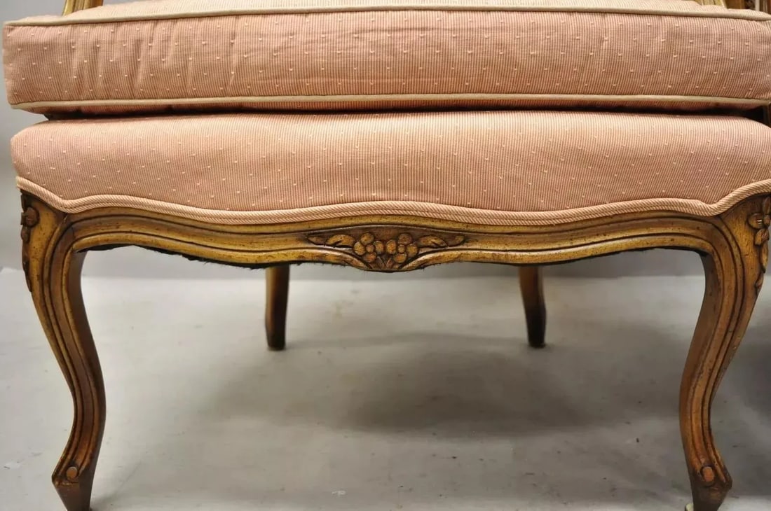 Early 20th Century French Louis XV Provincial Style Carved Walnut Cane Back Arm Chairs - a Pair - 4