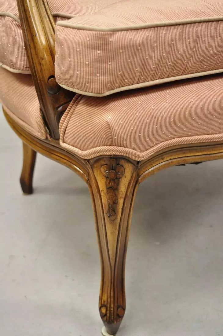 Early 20th Century French Louis XV Provincial Style Carved Walnut Cane Back Arm Chairs - a Pair - 9