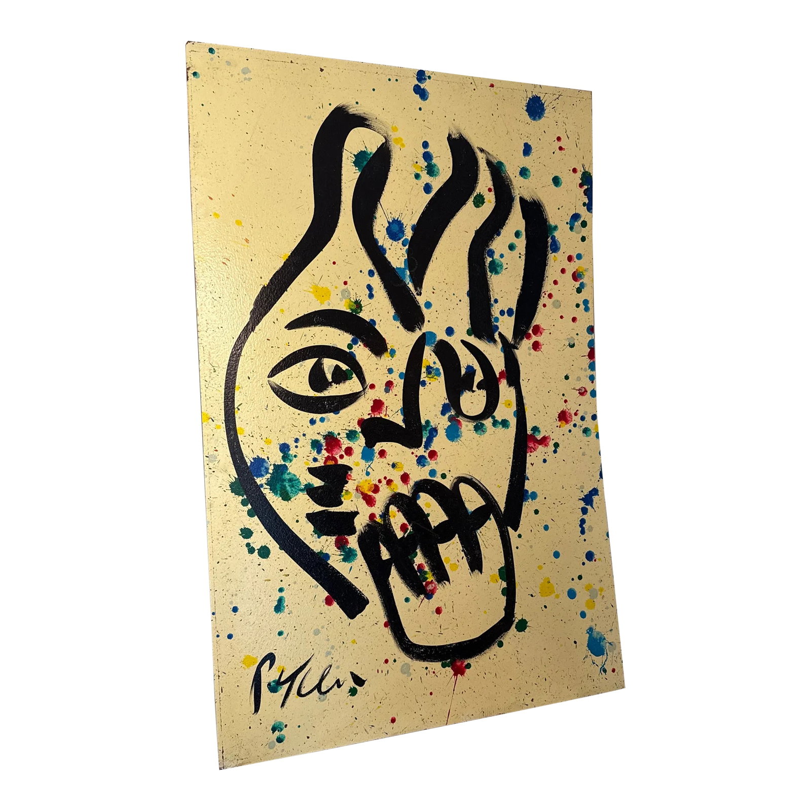 Mid 20th Century Acrylic Paining on Board by Peter Keil: Peter Keil is a German artist known for his distinctive approach to abstract and figurative art. He was born in 1942 in Berlin, Germany. Keil gained recognition for his colorful, bold, and expressive