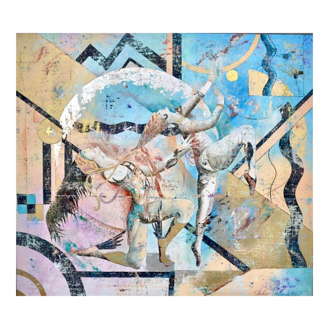Philip Standish Read Oil on Canvas Painting, "Pavlova": 20th Century Philip S. Read (1927-2000) Acrylic on Canvas Painting titled "Pavlova". Very large (60 x 72), making it a sizable and impactful work. Painting likely depicts Anna Pavlova, the iconic Russ