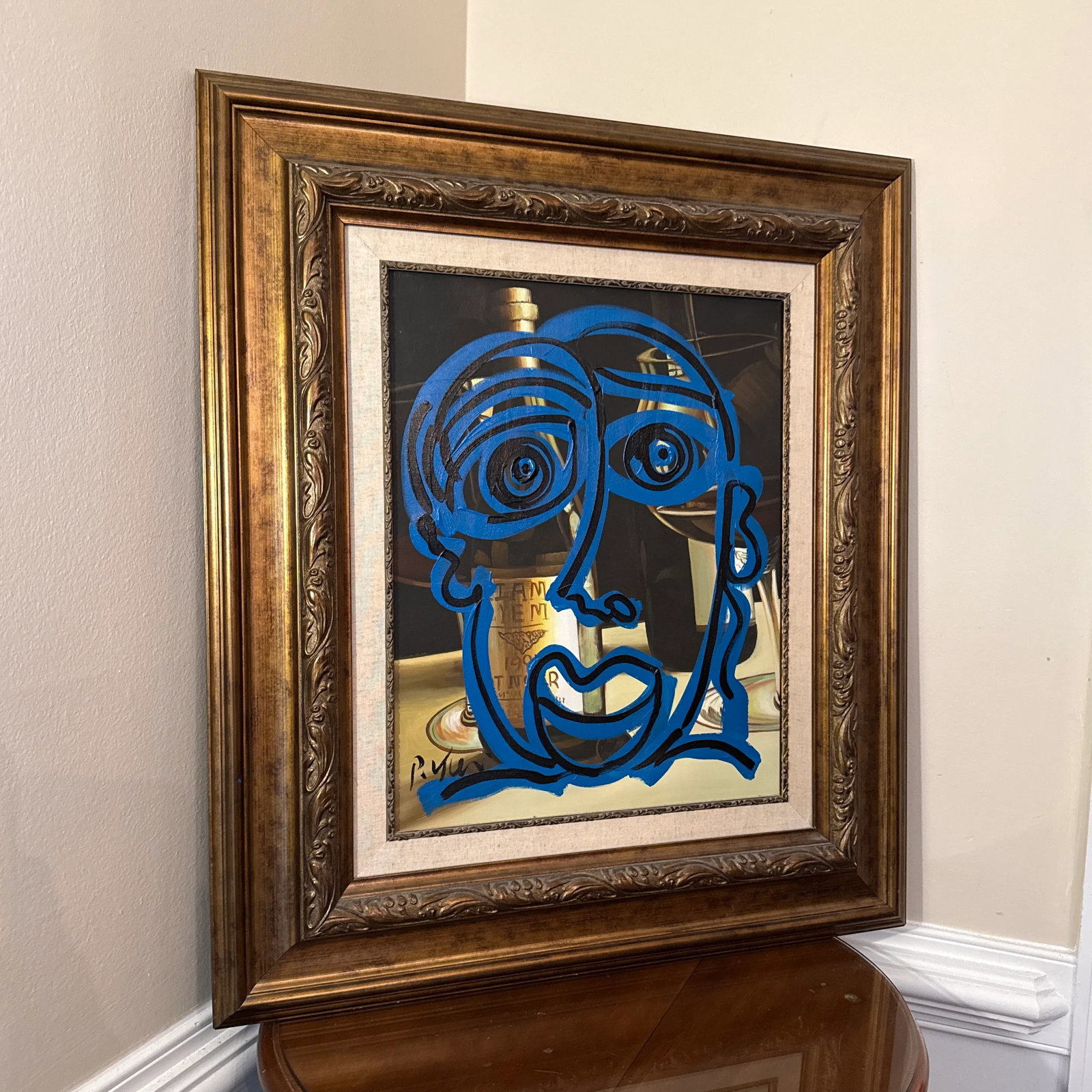 1970s Vintage Abstract Portraiture, Painting by Peter Robert Keil, Framed - 2