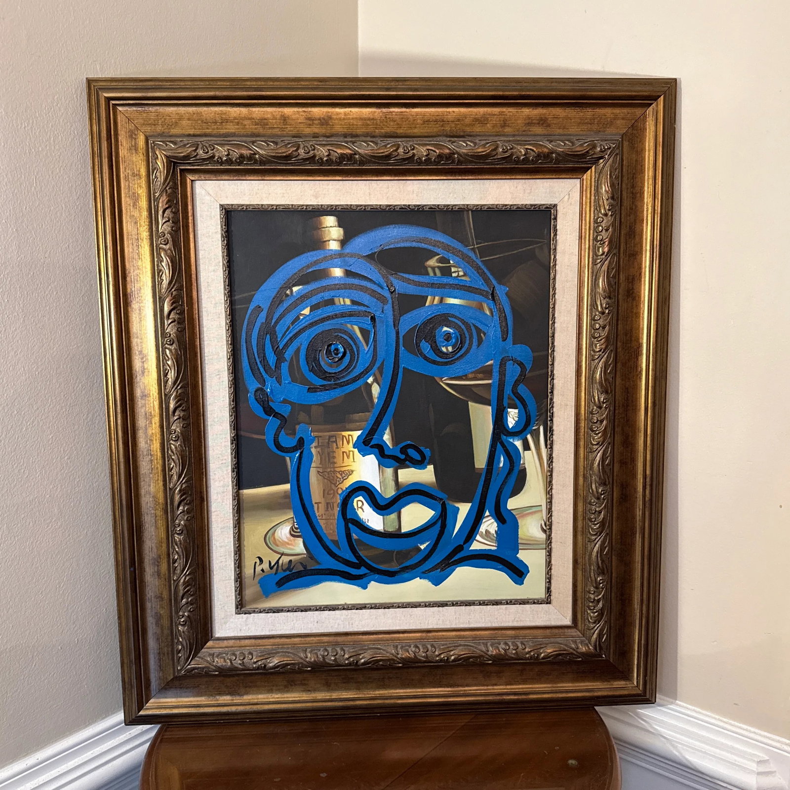 1970s Vintage Abstract Portraiture, Painting by Peter Robert Keil, Framed - 3