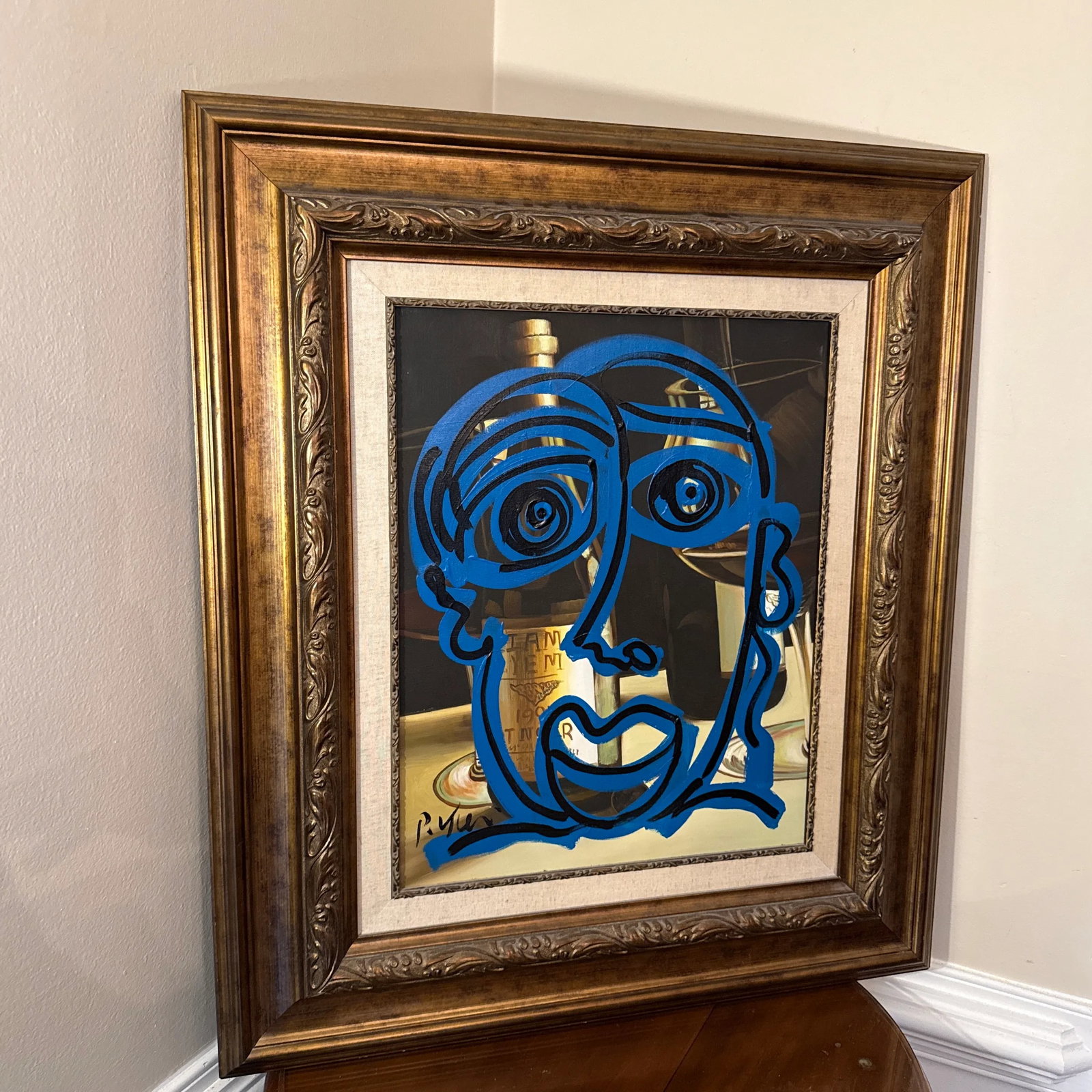 1970s Vintage Abstract Portraiture, Painting by Peter Robert Keil, Framed - 6