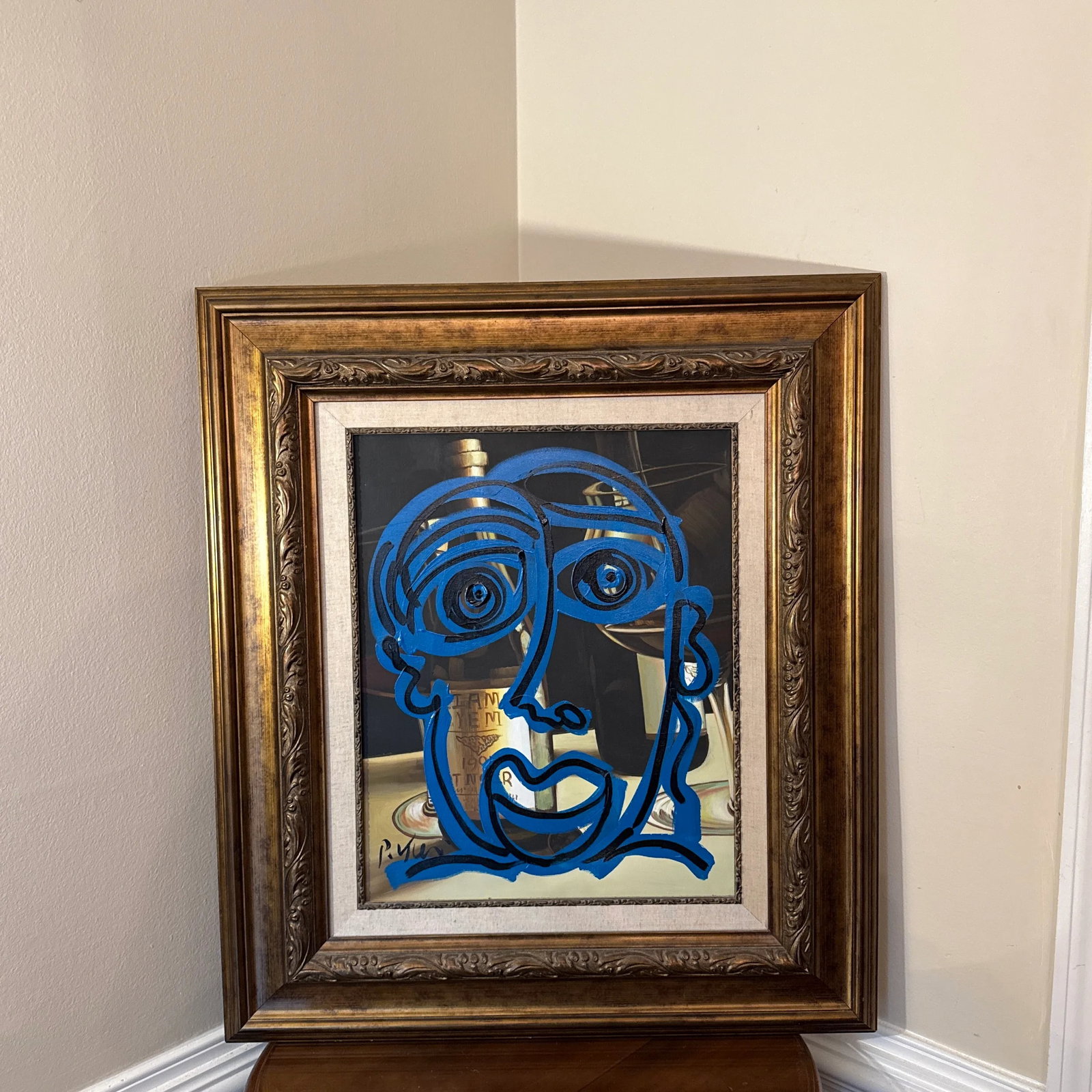 1970s Vintage Abstract Portraiture, Painting by Peter Robert Keil, Framed - 7