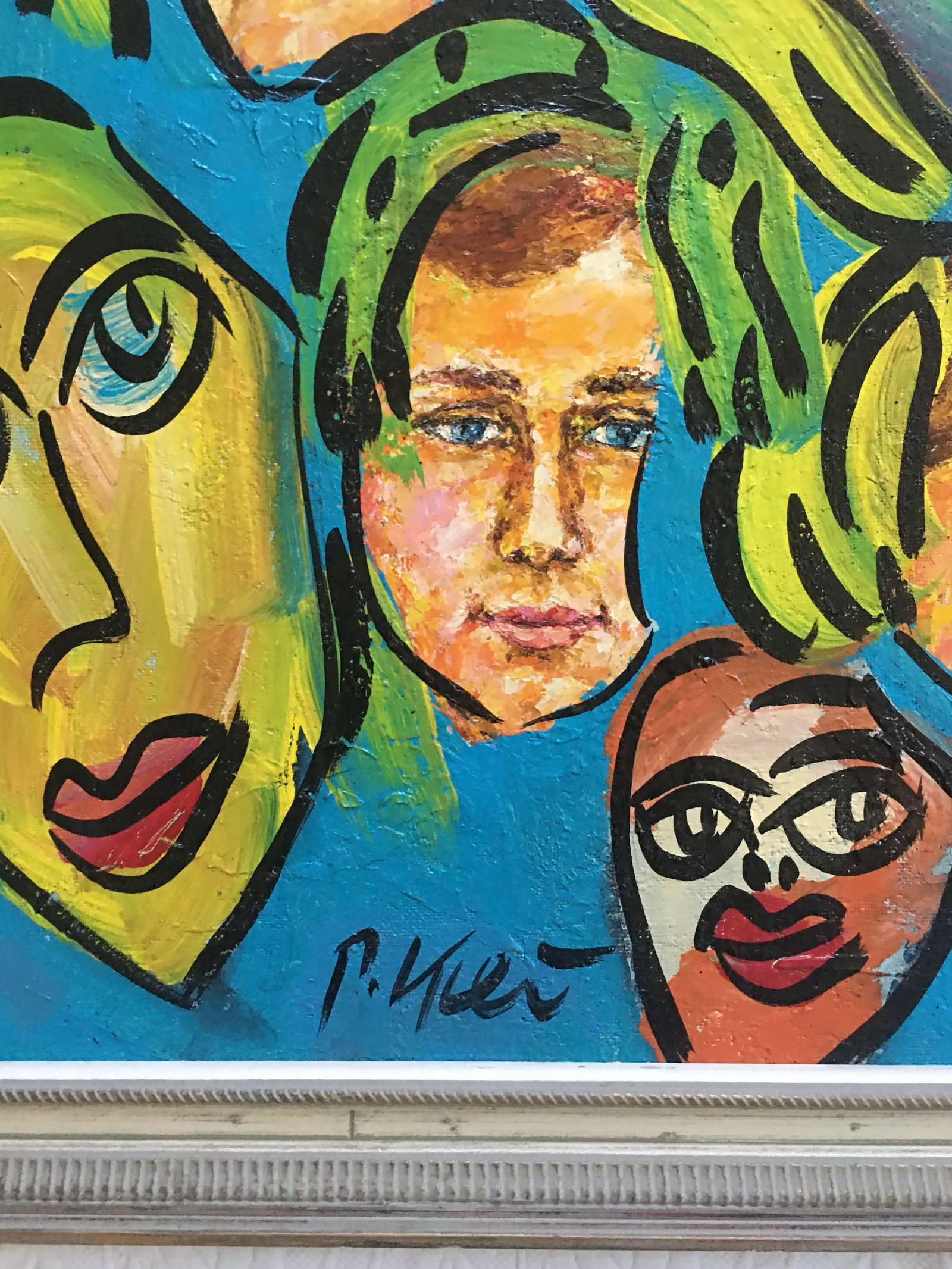 Large Abstract Peter Keil Painting, Framed - 4