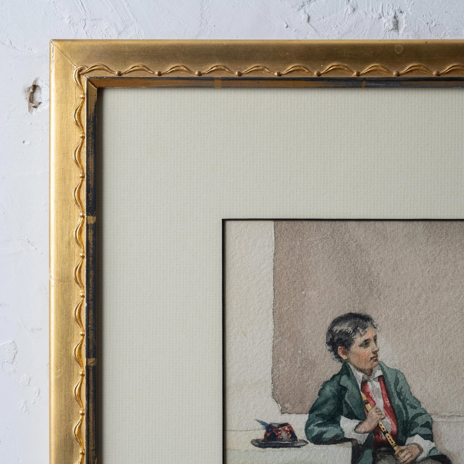 Italian School Flute Player Watercolor, 1899 - 4