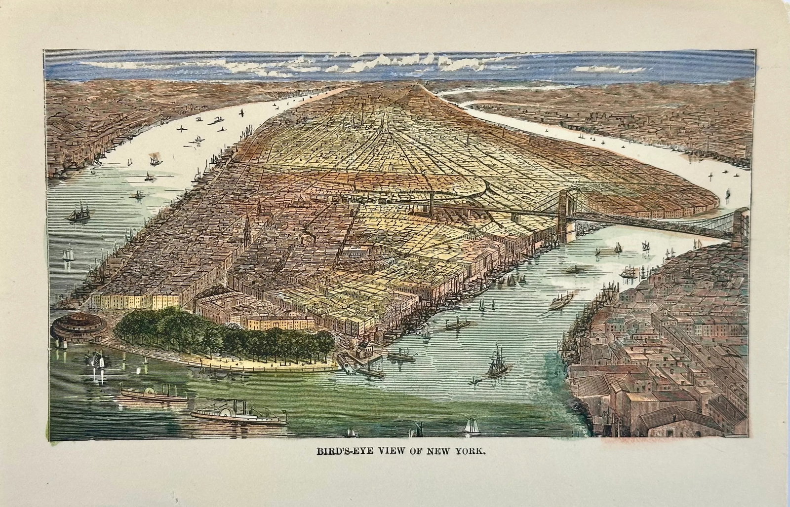 New York City Birds Eye View, Circa 1890 - 2