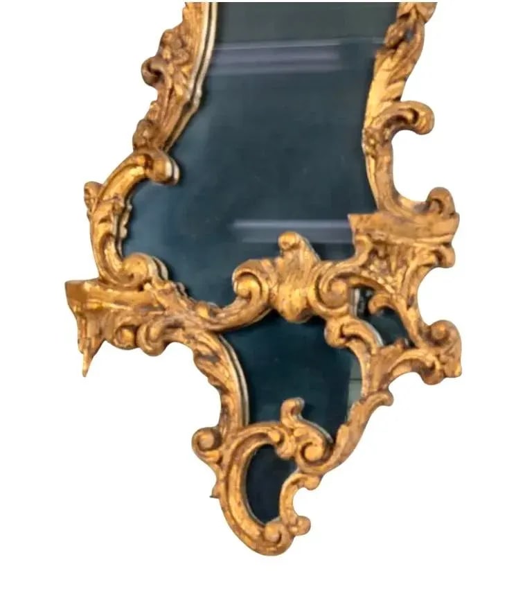 Chinese Chippendale Giltwood Mirrors With Phoenix Bird a Pair - 7