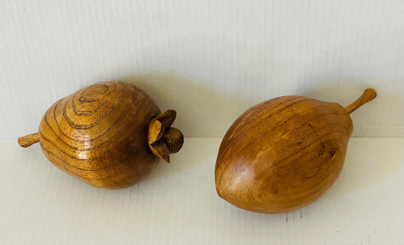 1960s Set of Two Wood Fruit Sculptures Organic Modern - 2