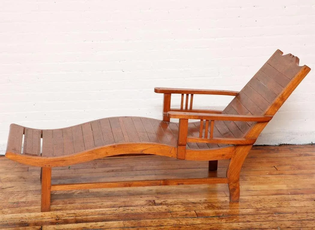 1940s Dutch Colonial Style Teak Lounge Chair - 2