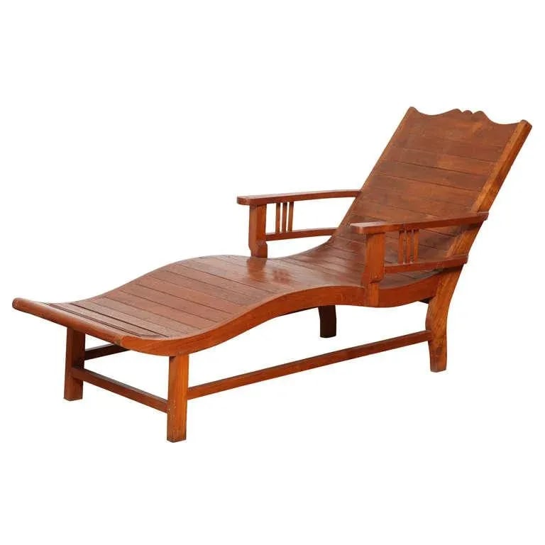1940s Dutch Colonial Style Teak Lounge Chair - 5
