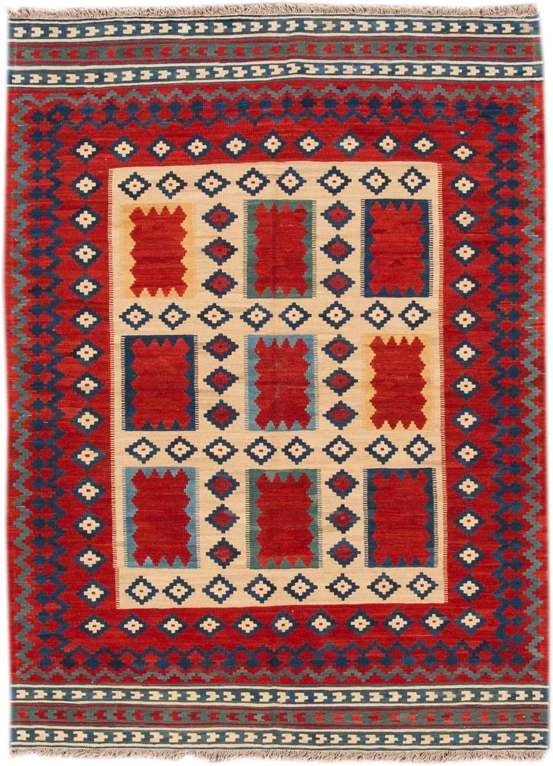 21st Century Modern Persian Kilim Rug, 5'5" X 7'4" - 7