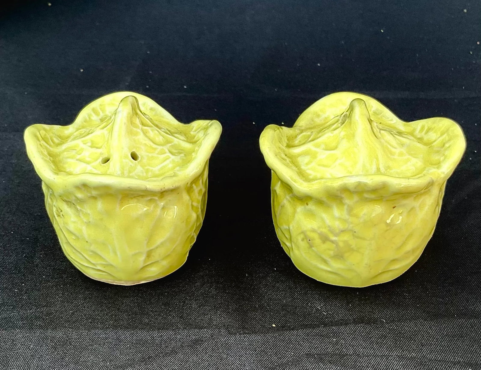 Yellow Portuguese Cabbage Leaf Dinnerware Set of Fifty Four Pieces - 11