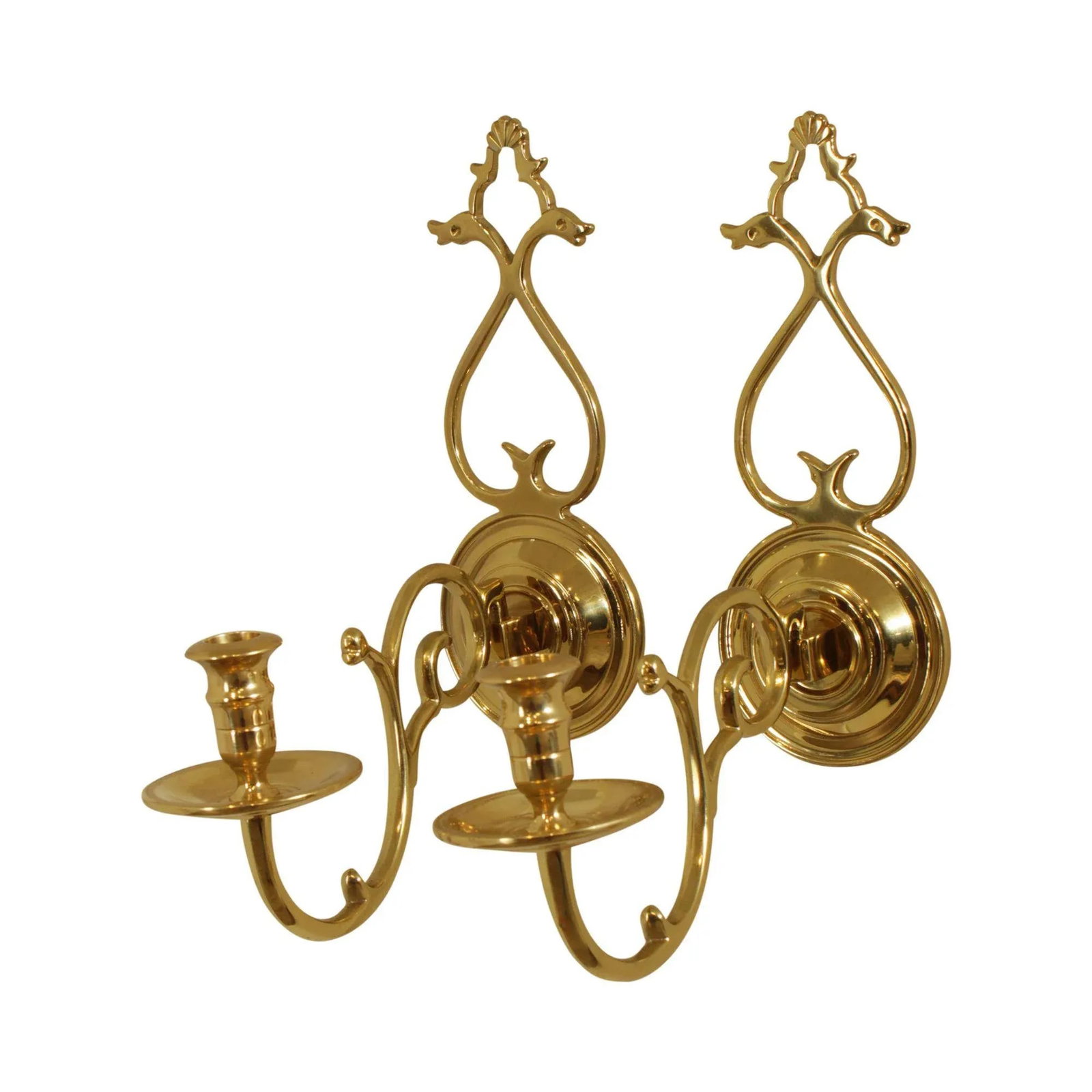 Colonial Williamsburg Restoration Virginia Metal Crafters Brass Candle Wall Sconces - a Pair - 13