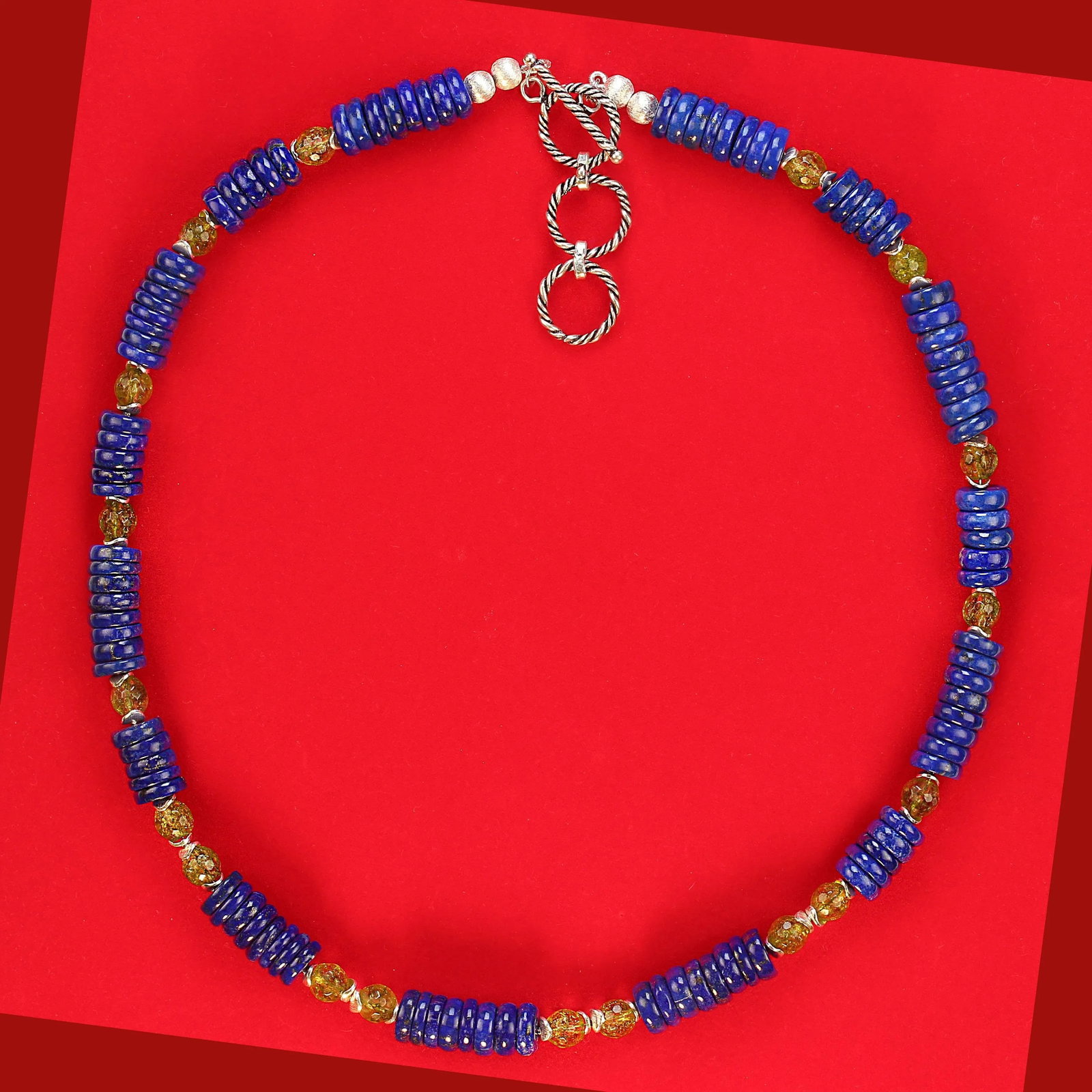 Lapis Lazuli and Peridot Necklace - 6