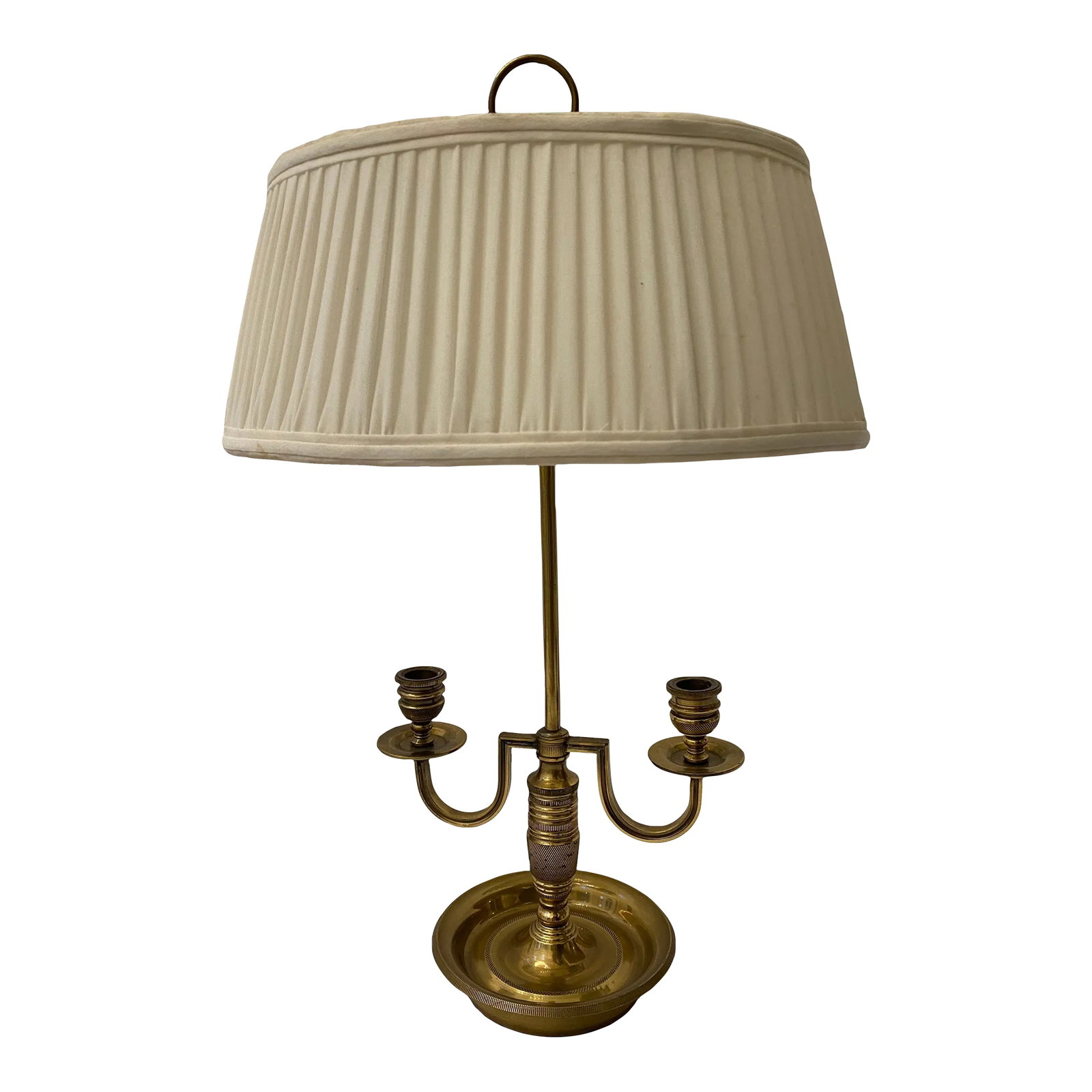 1980s Frederick Cooper Brass Desk Lamp Candle Holder: Quick Hits: Item: Brass Lamp with Built-In Candle Holder Dimensions: 9''W * 6''D * 20.75''L Styles: British Colonial Period: 1980s Country of Origin: United States Materials: Brass More About This
