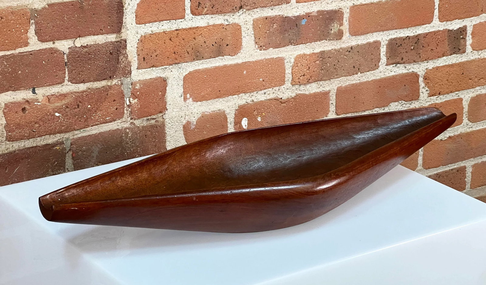 Rare Laur Jensen for Odense Sculpted Teak Long Centerpiece Bowl - 4