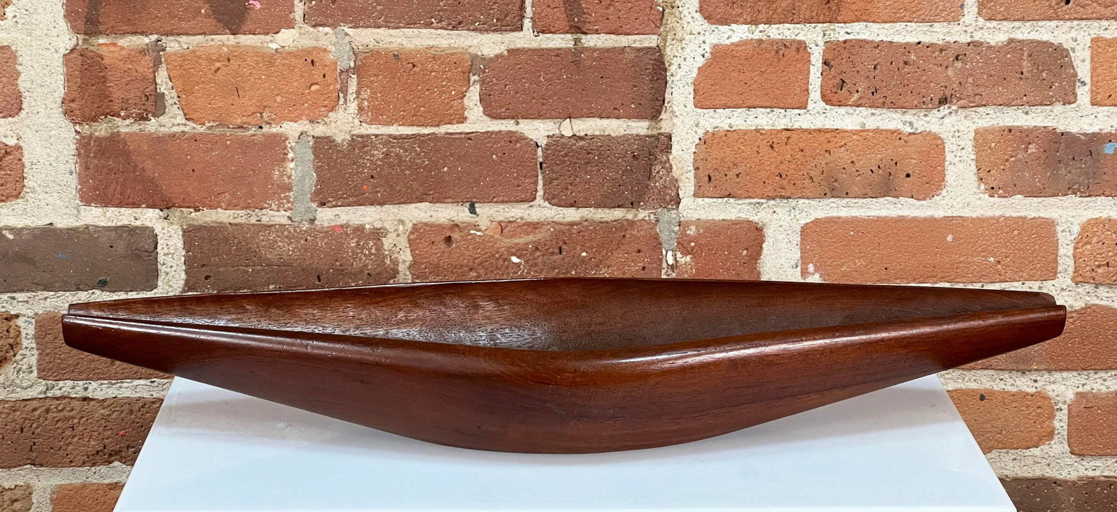 Rare Laur Jensen for Odense Sculpted Teak Long Centerpiece Bowl - 6
