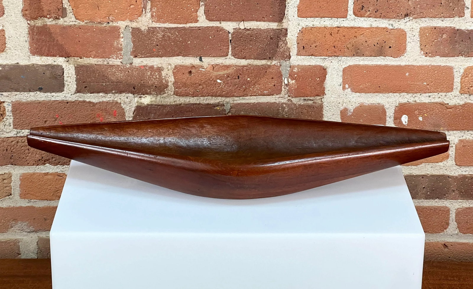 Rare Laur Jensen for Odense Sculpted Teak Long Centerpiece Bowl - 7