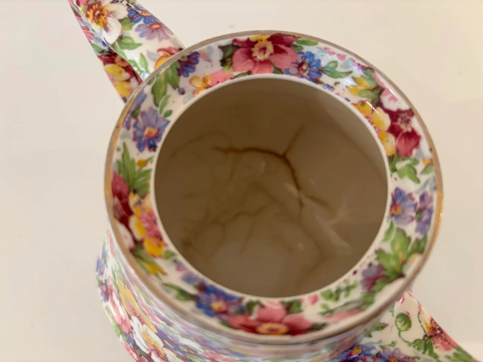 Vintage James Kent Fenton Du Barry Chintz Floral Teapot Made in England - 12
