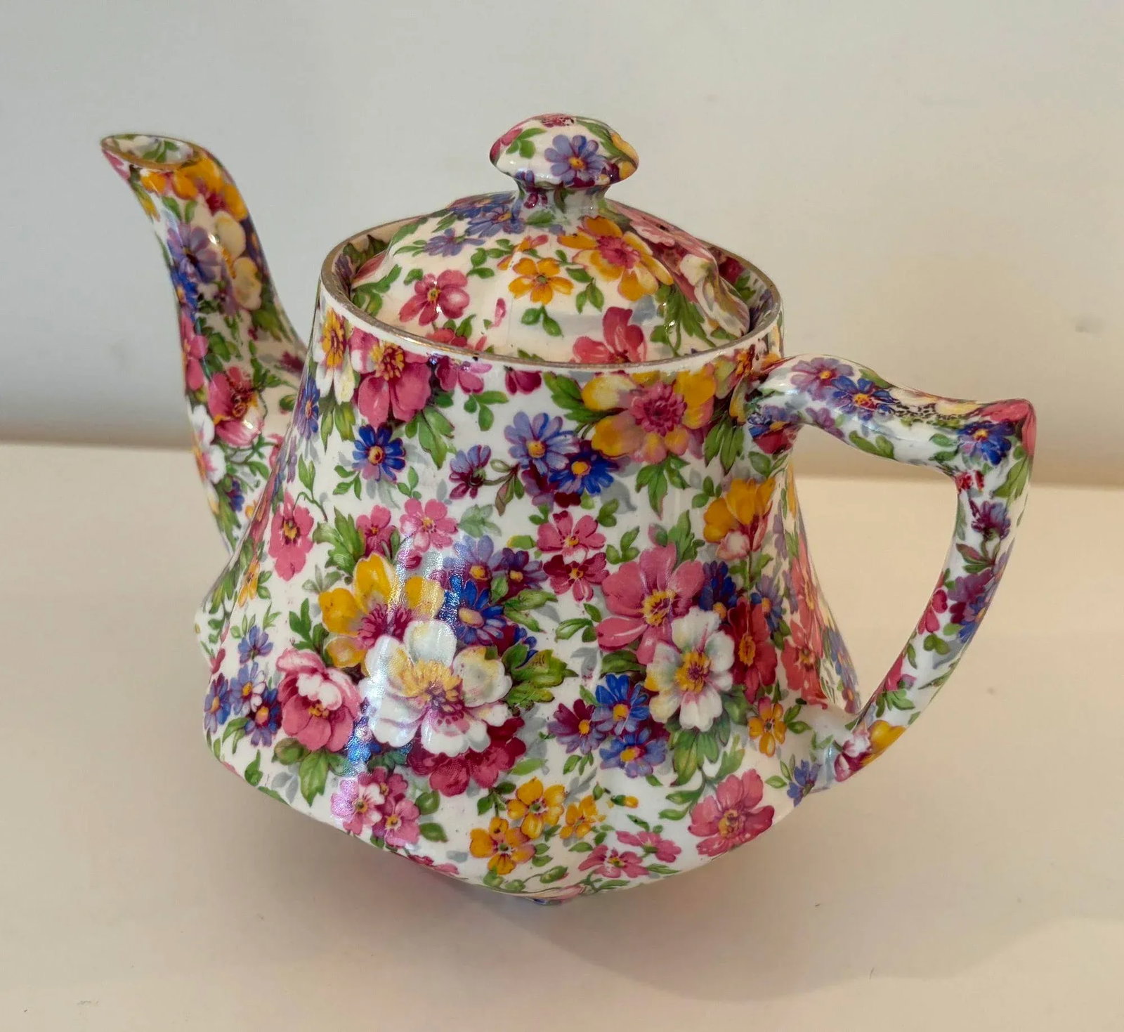 Vintage James Kent Fenton Du Barry Chintz Floral Teapot Made in England - 2