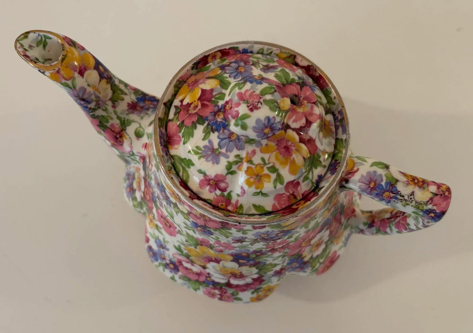 Vintage James Kent Fenton Du Barry Chintz Floral Teapot Made in England - 3