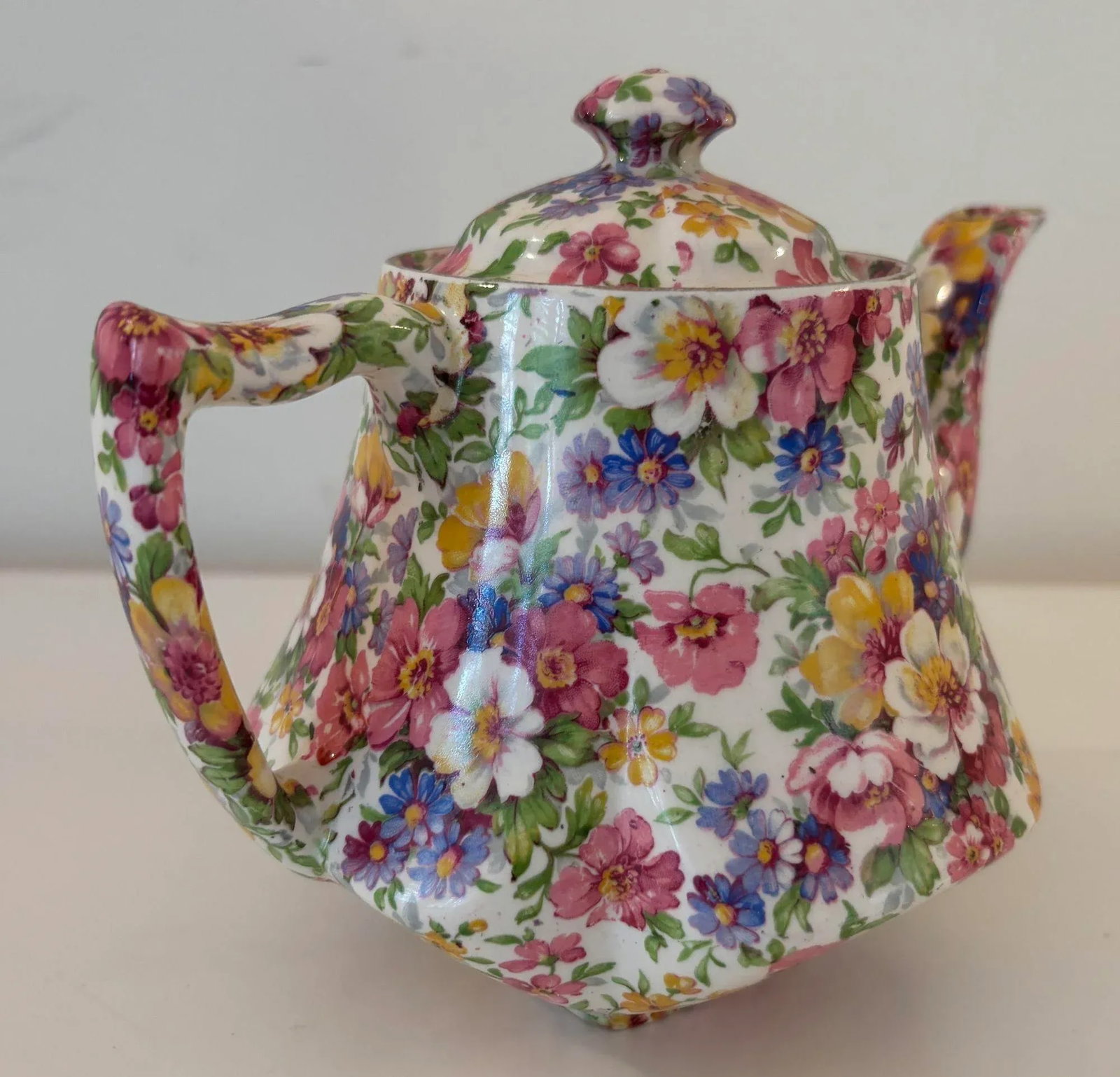 Vintage James Kent Fenton Du Barry Chintz Floral Teapot Made in England - 8