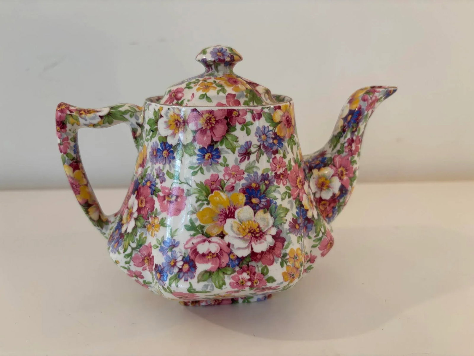 Vintage James Kent Fenton Du Barry Chintz Floral Teapot Made in England - 9