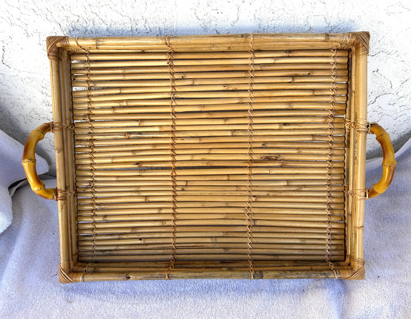 Vintage Bamboo Serving Tray - 4