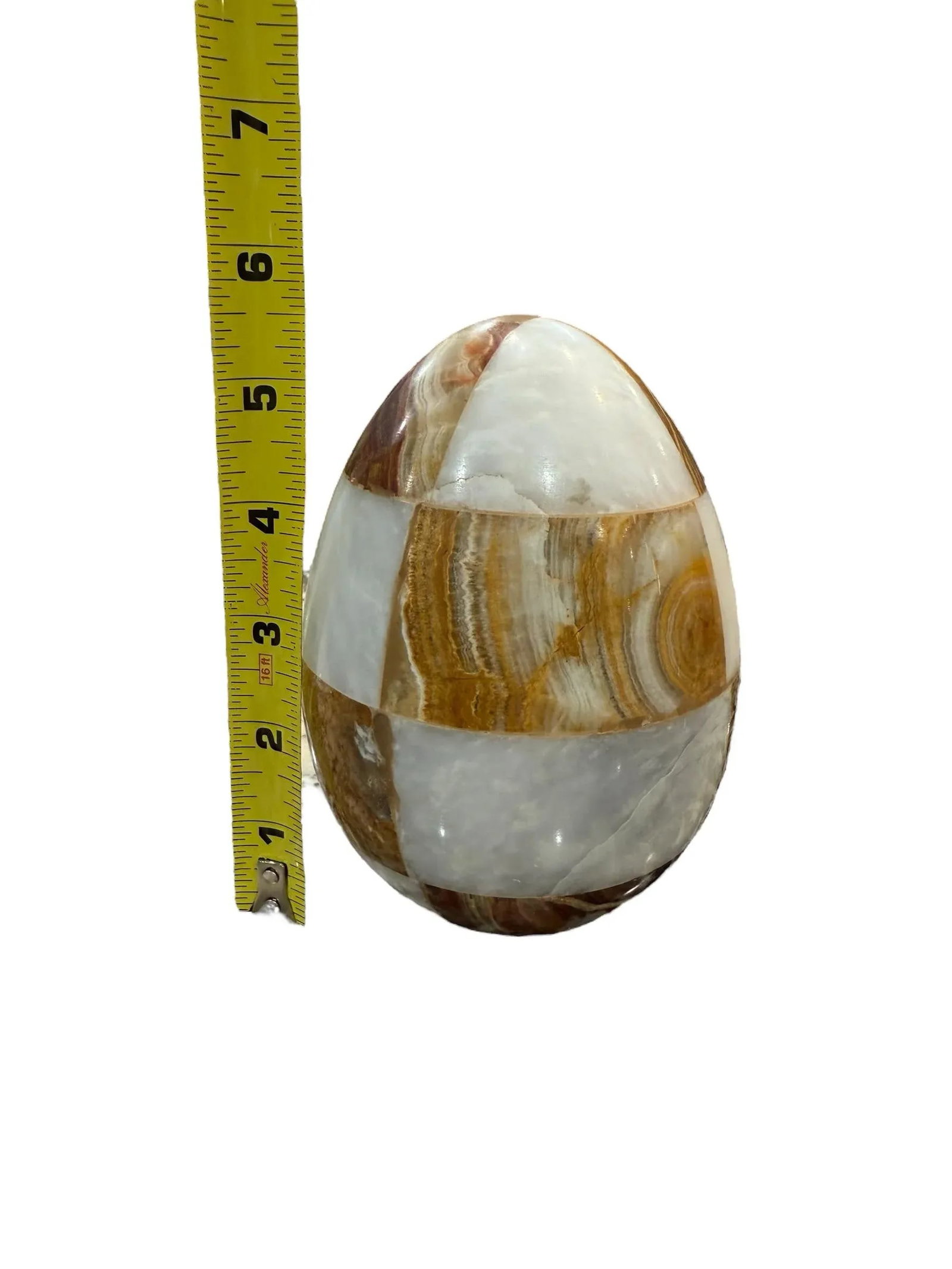 Large Vintage Onyx Tessellated Stone Egg - 10