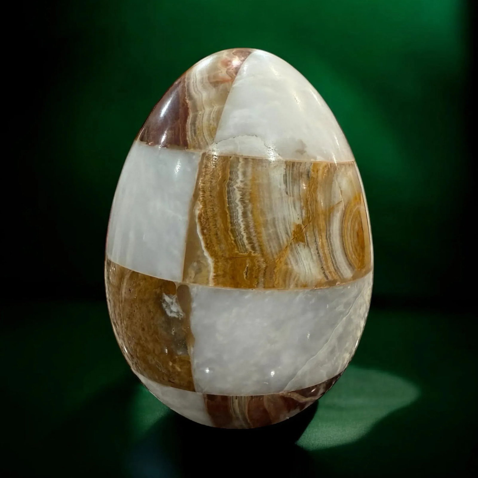 Large Vintage Onyx Tessellated Stone Egg - 4