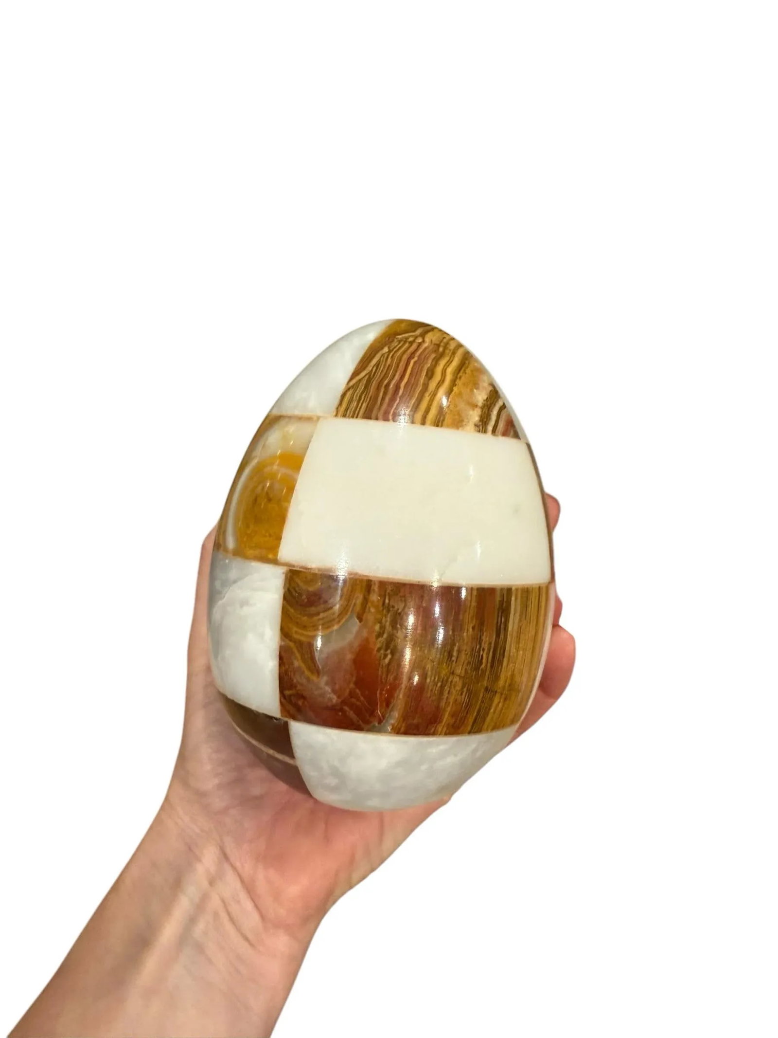 Large Vintage Onyx Tessellated Stone Egg - 7
