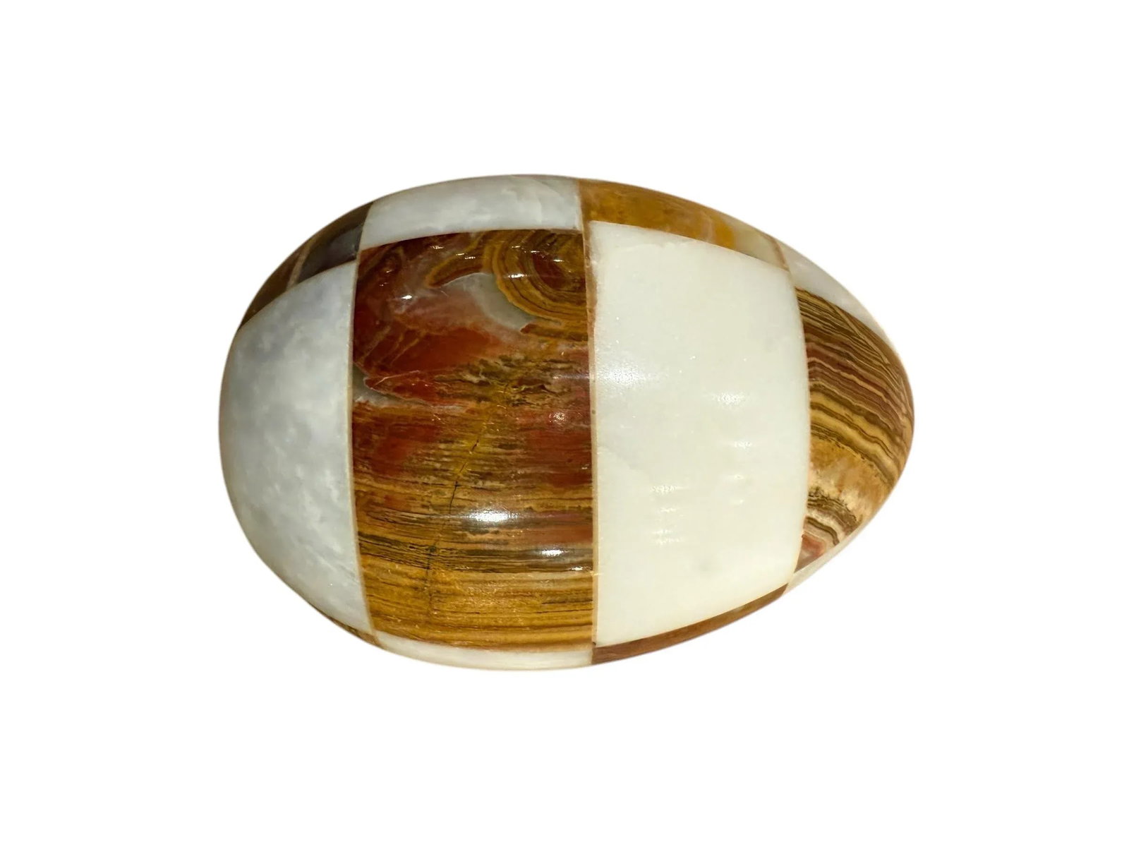 Large Vintage Onyx Tessellated Stone Egg - 8