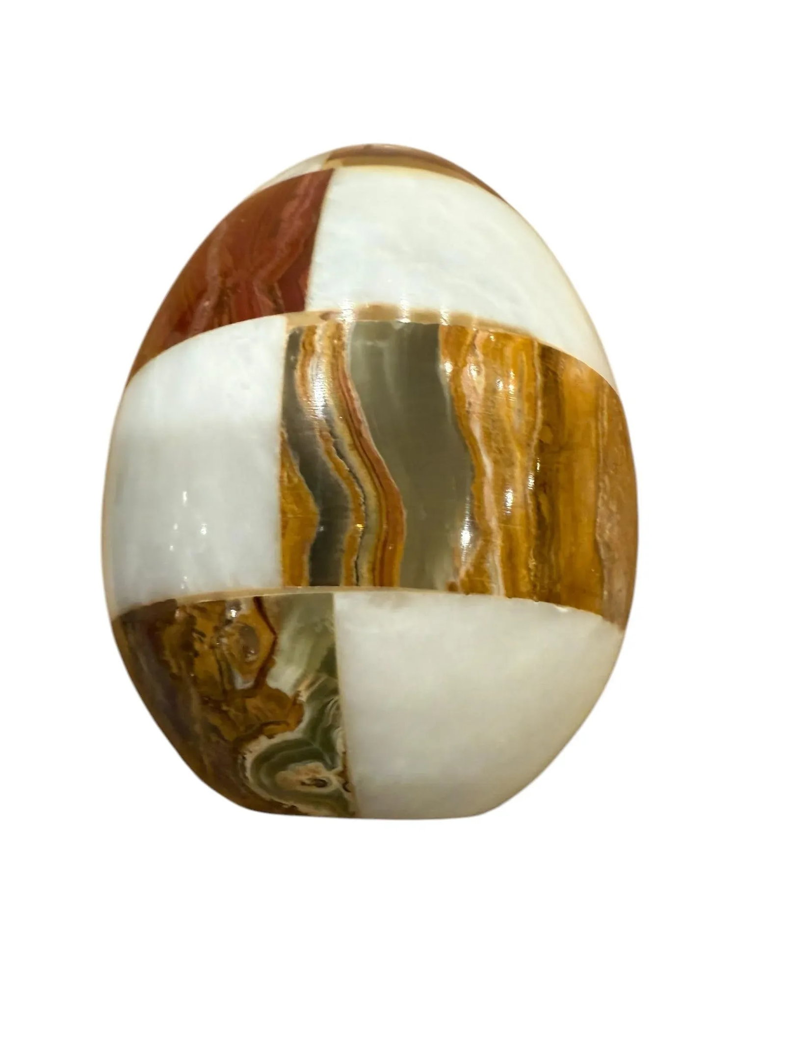 Large Vintage Onyx Tessellated Stone Egg - 9