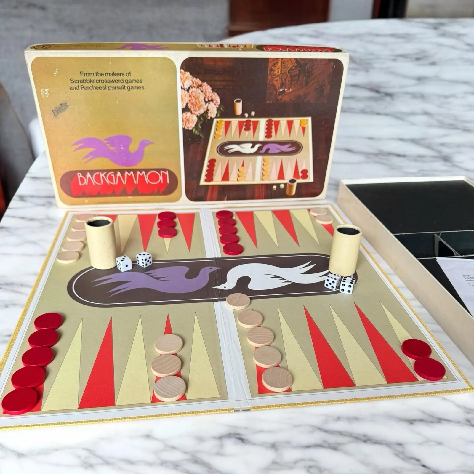 Vintage 1975 Backgammon Board Game Set - 2