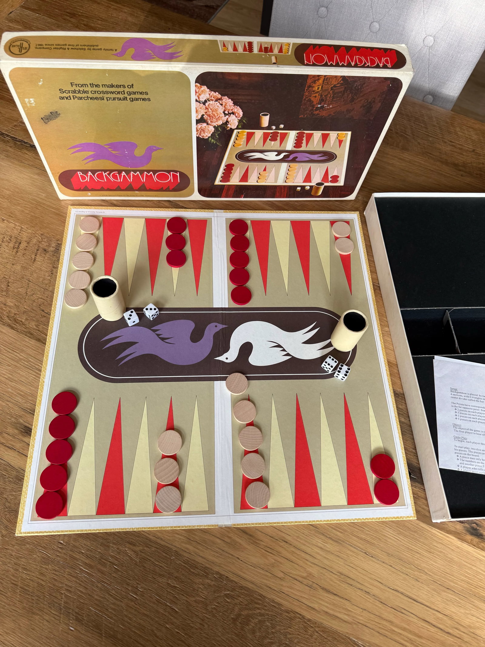 Vintage 1975 Backgammon Board Game Set - 6